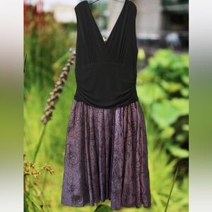 SL Fashions Black and Purple Backless Dress